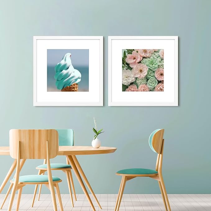 VNVNK 22x22 Frame White, Perfect for 22x22 Inch Picture without Mat or 18x18 Inch Picture with Mat, Home Wall Decor Picture Frame-1 PCS