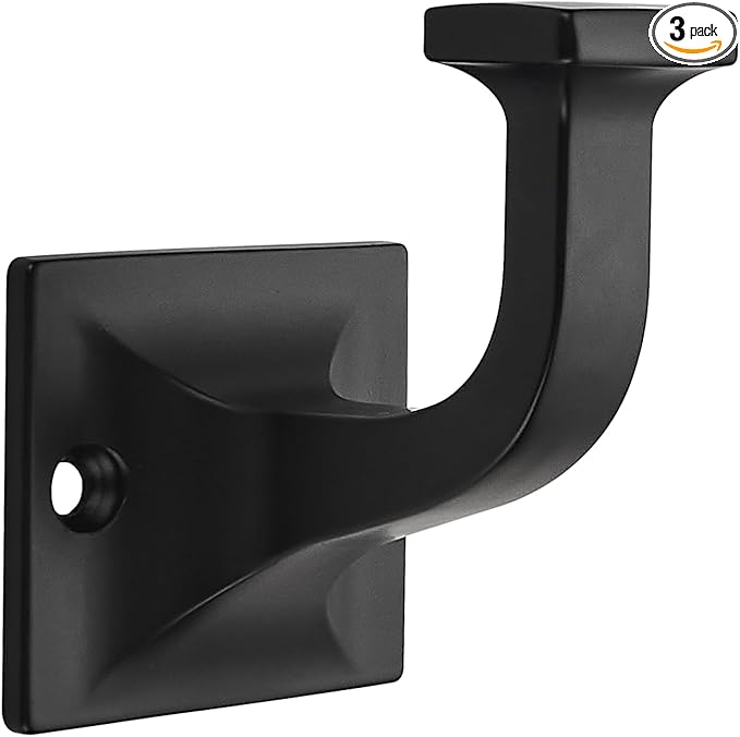 SAILING 3 Pack Coat Hooks - Matte Black Robe Hooks Decorative Wall Hooks for Bathroom Bedroom Kitchen Towel Robe Clothes Cabinet Closet Bathroom Hardware