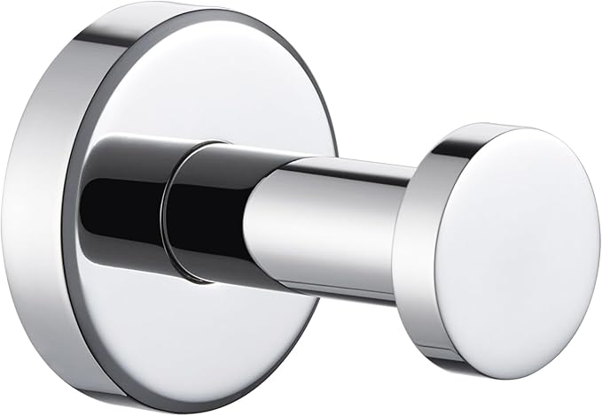 Angle Simple Single Bath Towel Hook, SUS304 Stainless Steel Round Coat Hook Wall Mounted, Robe Hanger for Kitchen Bathroom Polished Chrome