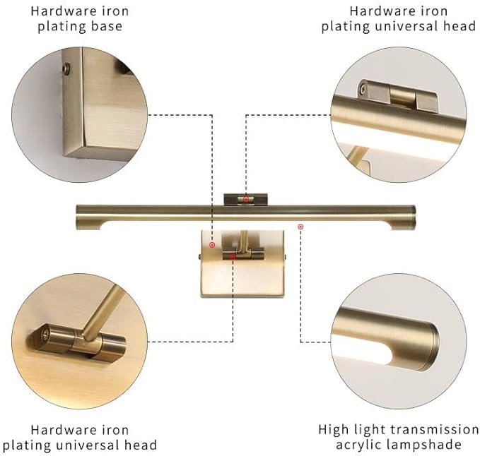 Joosenhouse LED Picture Lights for Paintings Bronze Finish 16.53" Long Swing Arm Display Wall Art Light 9W Gallery Hallway Lighting Over Pictures,Hardwired Connection 3000K,Non-Dimmable