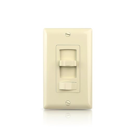 ECOELER Ivory Dimmer Wall Light Switch, Universal Lighting Control for 3-Way/Single Pole, Compatible with 300W Dimmable LED/CFL Lights and 600W Incandescent/Halogen Bulbs, Wallplate Included