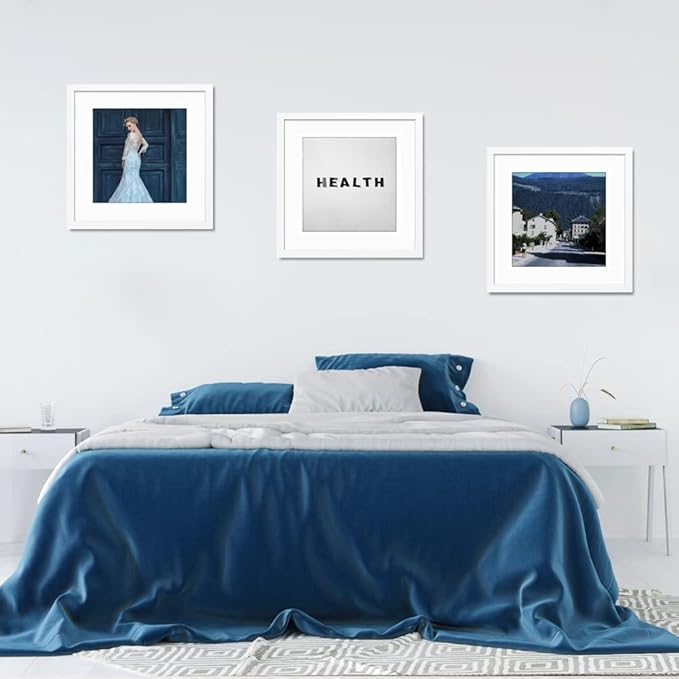 VNVNK 24x24 Frame White, Perfect for 24x24 Inch Picture without Mat or 20x20 Inch Picture with Mat, Home Wall Decor Picture Frame-1 PCS