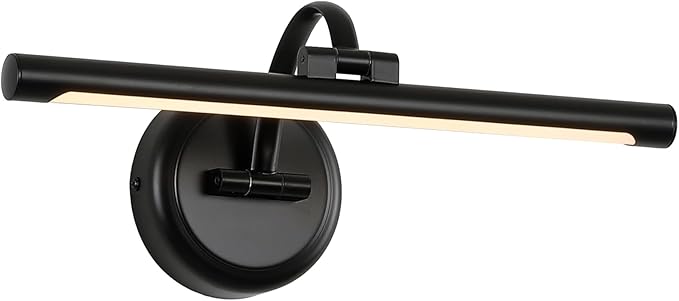 Black Picture Lights for Paintings Hardwired LED Wall Art Lighting 15.75" Dimmable Full Metal Gallery Light Modern Portrait Artwork Picture Frame Light with Single Swing Arm, 9W, 2700K, Warm White