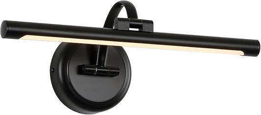 Black Picture Lights for Paintings Hardwired LED Wall Art Lighting 15.75" Dimmable Full Metal Gallery Light Modern Portrait Artwork Picture Frame Light with Single Swing Arm, 9W, 2700K, Warm White