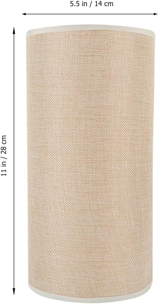 Lamp Shade: Beige Linen Tall Drum Lampshade for Table and Floor Lamps, Pendant Light for Home Decor - 11in×5.5in