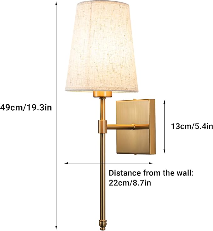 Battery Operated Wall Sconce Light Set Of Two, Battery Operated Sconces Wall Lighting Indoor Wireless Wall Sconce With Remote Control, Dimmable Battery Wall Lamp With 3CCT Bulb For Bedroom Living Room