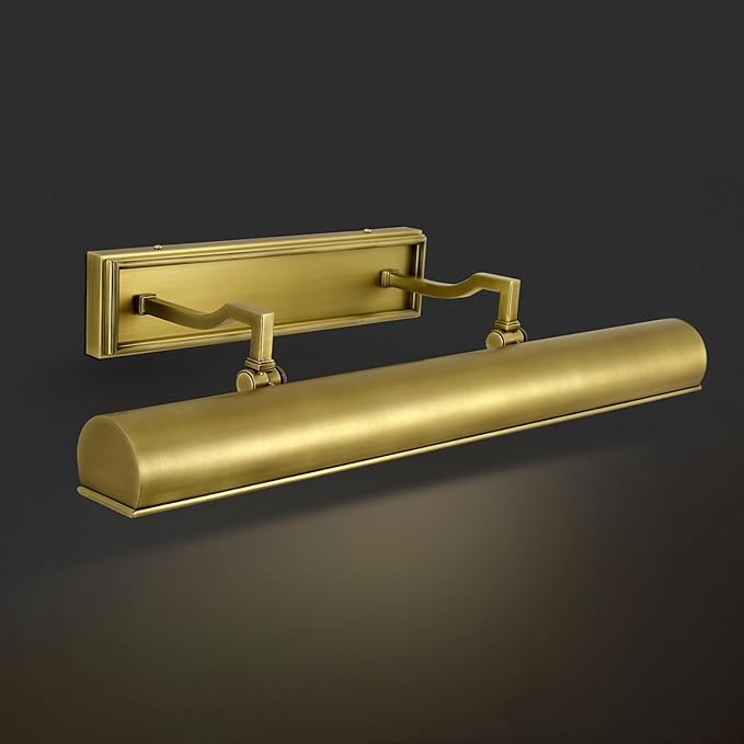 Picture Light 24" Brass Picture Lights for Wall 4-Light Gold Picture Frame Light Dimmable Art Gallery Light Accent Lighting Bathroom Wall Sconce for Artwork Poster Portrait Library Display