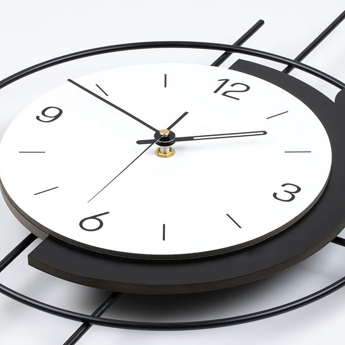 Large Wall Clocks for Living Room Decor Modern Silent Wall Clock Battery Operated Non Ticking for Bedroom Office Kitchen Home Decorative Metal Clock Wall Art Decor for Home 13x29inch