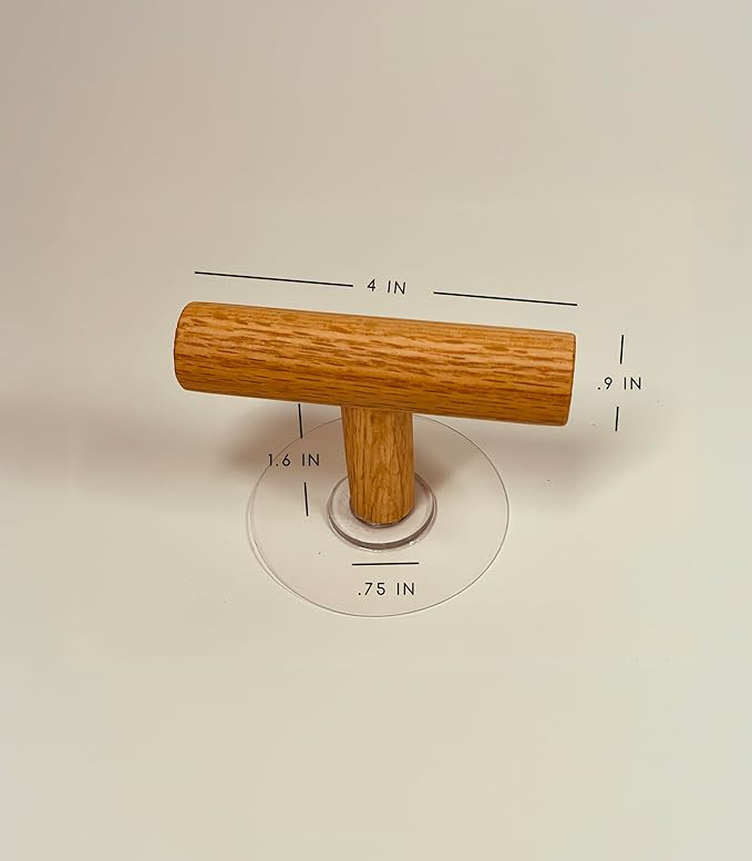 Wooden Coat Hooks, Decorative Wall Hooks for Bags, Hats, Coats, Purse, Heavy Duty, Sturdy, Natural Oak, Easy to Install, Holds Up to 7lbs - Pack of 5