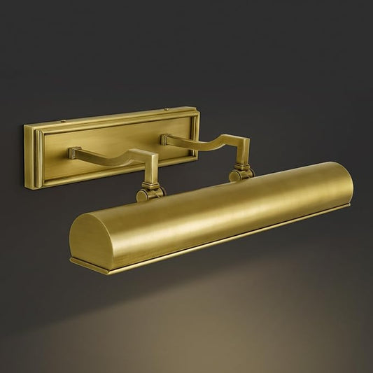 Picture Light for Wall 18" Brass Picture Lights Hardwired 3-Light Gold Picture Frame Light Dimmable Art Gallery Light Accent Lighting Bathroom Wall Sconce for Artwork Poster Library Display