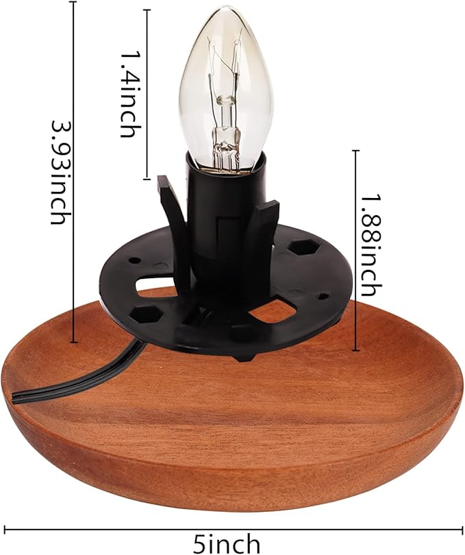 2 Pack Salt Lamp Cord Replacement with 2 Pack Wooden Tray and 8 Pack E12 Halogen Salt Lamp Bulbs