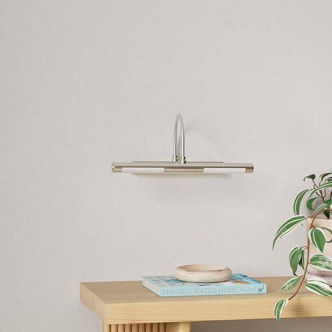 BIGMONAT Wireless Picture Light for Paintings, Dimmable Dartboard Light with Remote and Timer, Rechargeable Battery Operated Display Lamp for Wall Artwork Portrait Photo Gallery Mirror