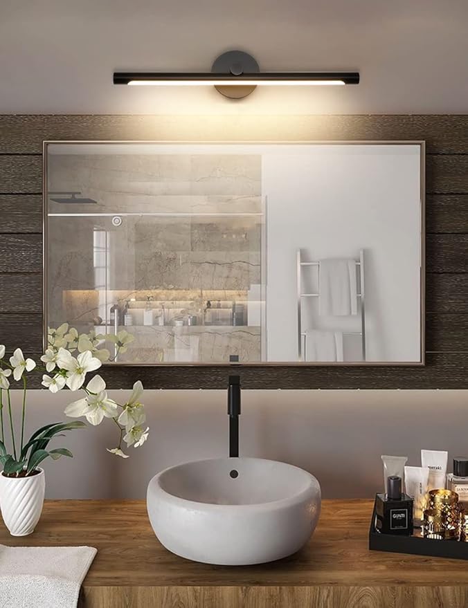 JUSHENG Picture Lights Hardwired Modern Picture Lights for Paintings LED Wall Art Light Black Gallery Display Light Artwork Lighting 24.21'' Inch 12W 3000K Warm White