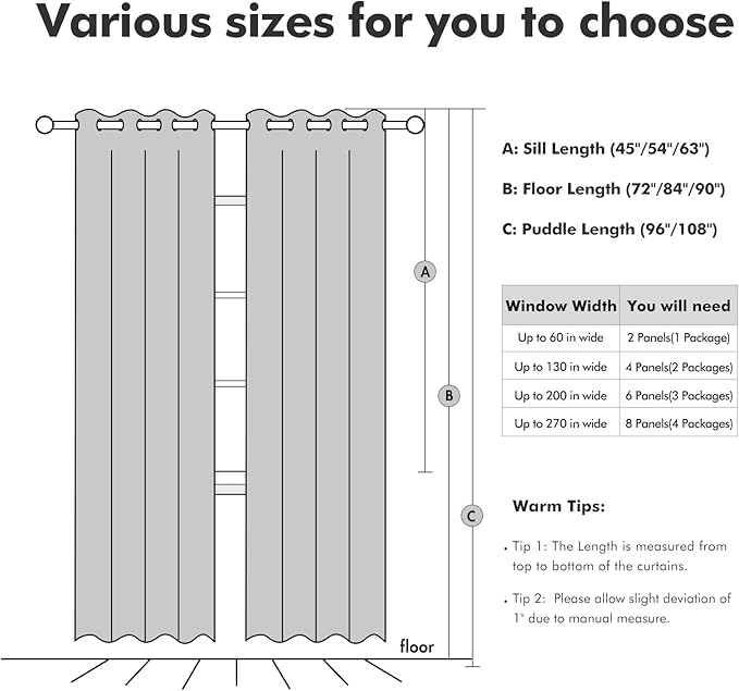 MIULEE Linen Texture Curtains for Bedroom Solid 100% Blackout Thermal Insulated Grayish White Curtains Grommet Room Darkening Curtains/Drapes Decor for Living Room 52x108 Inch (2 Panels)