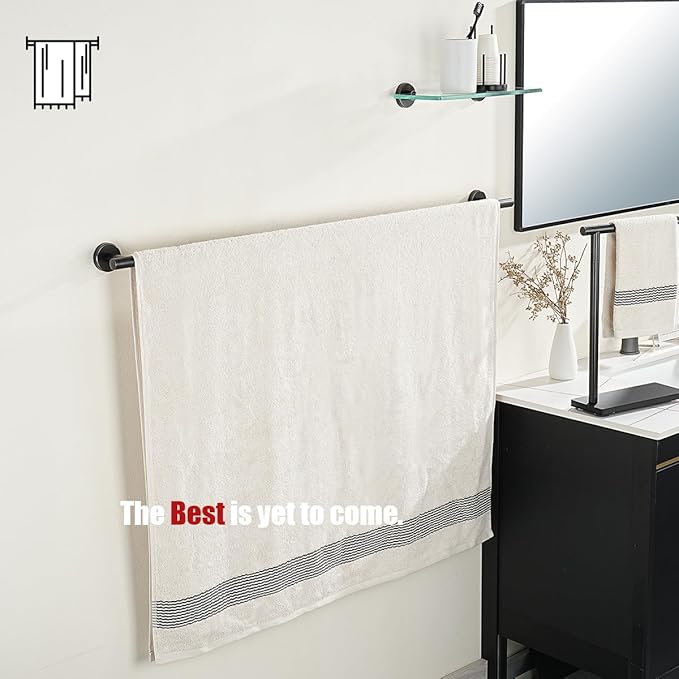 JQK Bath Towel Bar Oil Rubbed Bronze, 39 Inch 304 Stainless Steel Thicken 1mm Single Towel Rack for Bathroom, Towel Holder ORB Wall Mount, Useable Length 36 Inch, TB110L36-ORB