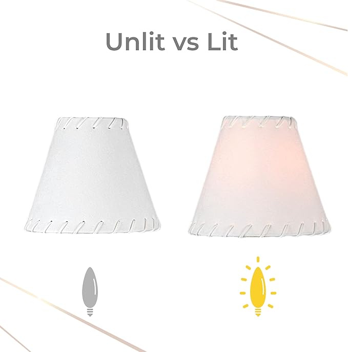 Royal Designs, Inc. CS-1111-5WH Faux Leather Empire Chandelier Shade with Whipstitch Trim, 3 x 5 x 4.5, White