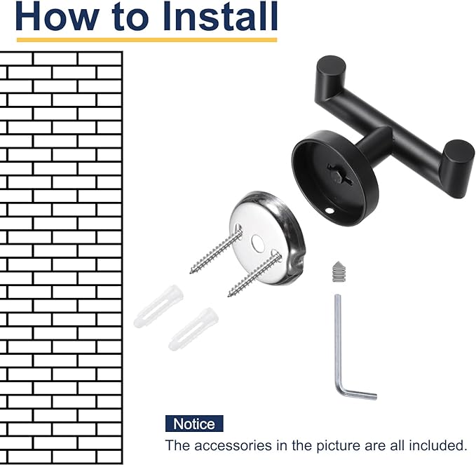 uxcell Double Towel Hook, Stainless Steel Coat Hook, Wall Mount Robe Hooks Hand Towel Hanger for Bathroom Kitchen Living Room, Brushed Gold