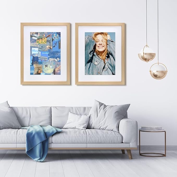 VNVNK 22x28 Frame Natural Wood Color, Perfect for 22x28 Inch Picture without Mat or 18x24 Inch Picture with Mat, Home Wall Decor Picture Frame-1 PCS