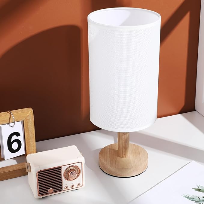 1pcs Lamp Shade, Light Fixture Replacement E27 Lampshade Light Shade Rustic Farmhouse Lampshade Barrel Fabric for Table Lamp & Floor Light, 5.1x7.9x5.1 inch (White)