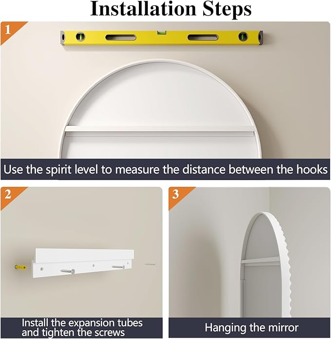 Arched Mirror for Wall, 22"x30" White Arch Bathroom Vanity Mirrors, Metal Floral Frame Decorative Arch Wall Mirror, White Arched Mirrors for Washroom, Bedroom, Entryway, Living Room