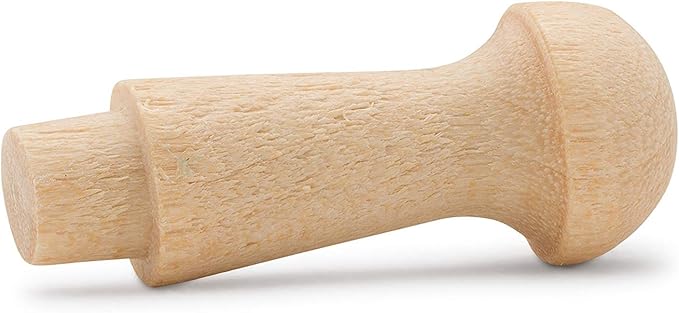 Woodpeckers Mini Wooden Shaker Pegs 1-inch w/ 3/16-inch Tenon, Pack of 50 DIY Wooden Wall Hooks, Wood Hooks for Hanging Jewelry