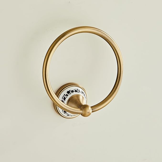 Antique Towel Ring Zinc Alloy Bathroom Kitchen Hand Ring Wall Mounted Bathroom Kitchen Towel Rack Heavy Duty Towel Hanger for Bath YIGUANXIN