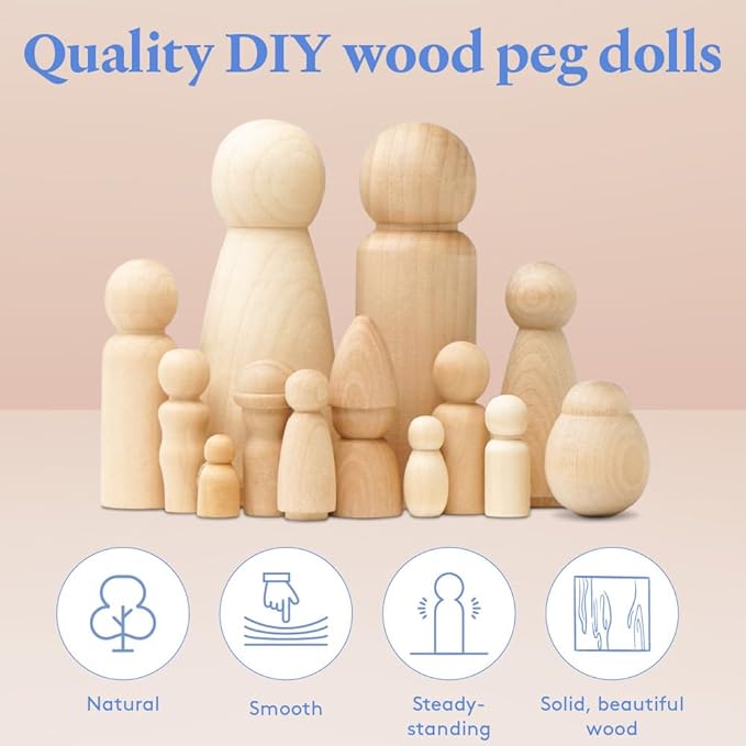 1-1/8 Round Baby Peg Doll Pack of 100