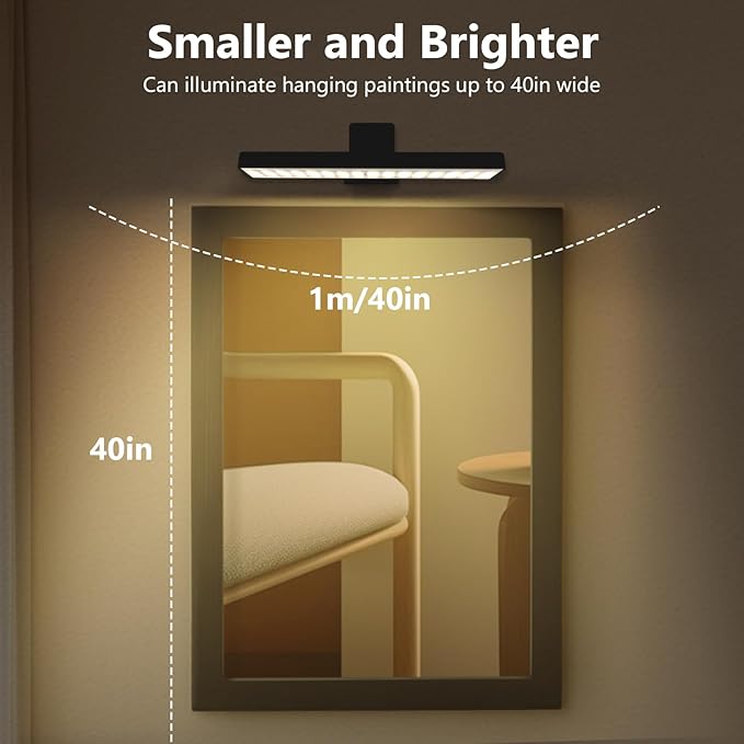 2Pack Picture Light Battery Operated with Remote, LED Painting Light for Art with 3 Lighting Colors & Dimmable, LED Art Display Accent Light on Wall for Pictures Dartboard Photo Frame Portrait