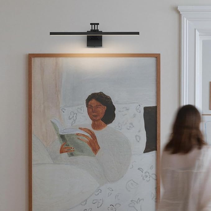 Black Picture Lights for Paintings Dimmable Gallery Light Hardwired LED Wall Art Lighting Display Artwork Lamps 23.6 Inch 14W 3000K Warm White