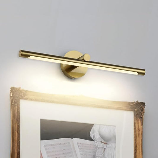 JUSHENG LED Picture Light for Paintings Gold Hard-Wired Connection Gallery Lighting Fixtures Dimmable Modern LED Picture Lights Artwork Display Lighting 24.21'' Inch 12W 3000K Warm White