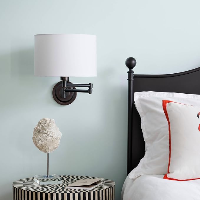 Wellmet 16"x16"x12" Assembly Required Lampshade for Table Lamp, Bedside Lamp, Floor Lamp, Fabric Drum Lampshade Classic Modern Style, Spider Fitter, White