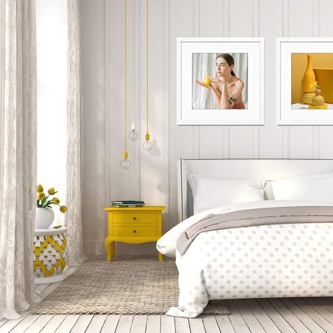 VNVNK 24x24 Frame White, Perfect for 24x24 Inch Picture without Mat or 20x20 Inch Picture with Mat, Home Wall Decor Picture Frame-1 PCS