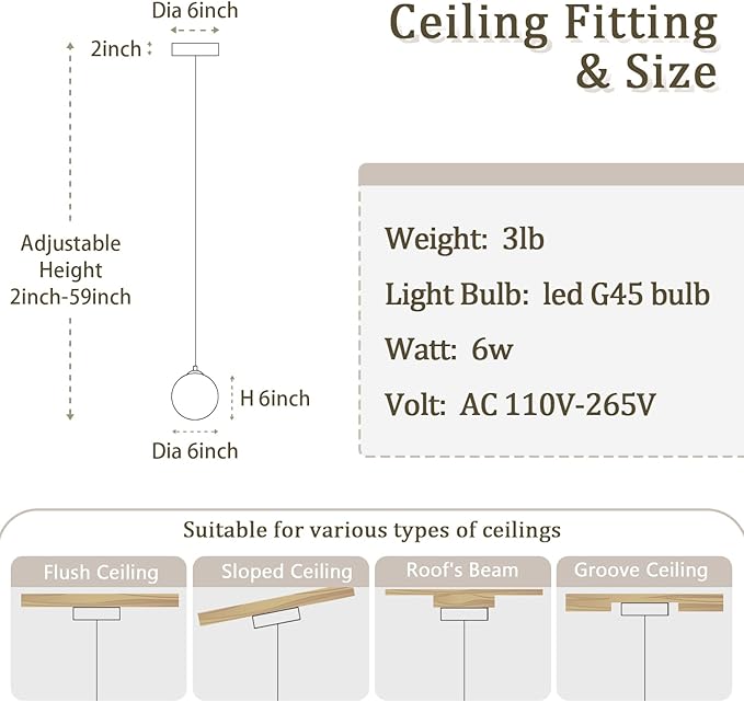 1-Light Black Pendant Light Fixtures Modern Smoke Gray Glass Globe Pendant Lights Kitchen Island Adjustable Hanging Lights Globe Stairwell Lighting Black Chandelier for Dining Room