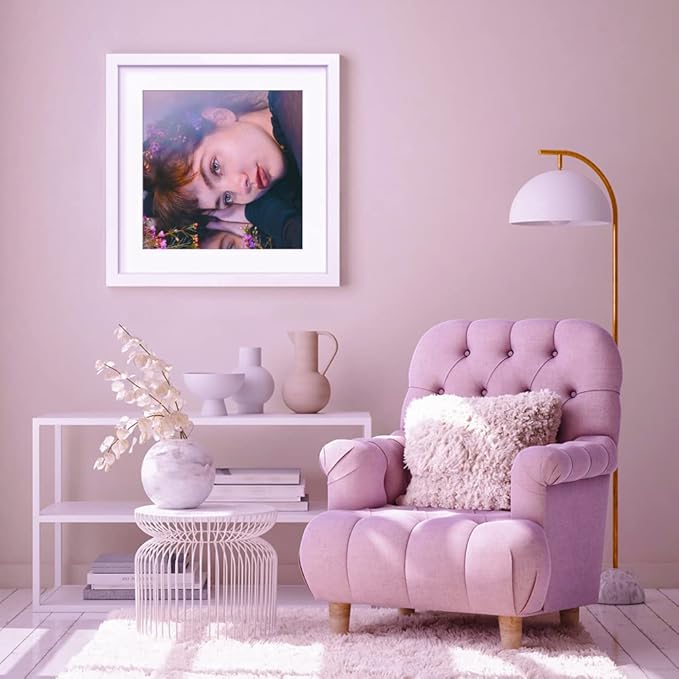 VNVNK 21x21 Frame White, Perfect for 21x21 Inch Picture without Mat or 17x17 Inch Picture with Mat, Home Wall Decor Picture Frame-1 PCS