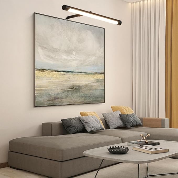 Picture Lights for Paintings Plug in, 16" Adjustable LED Picture Light Art Light with Timer, Remote Control Gallery Painting Wall Light for Picture Display Frame Dartboard Art Work (Black)