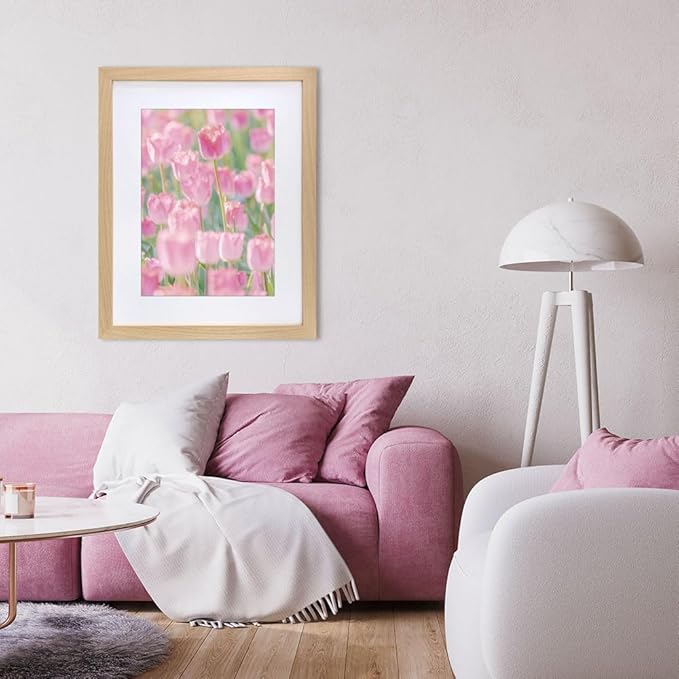 VNVNK 18x24 Frame Natural Wood Color Picture frame-1 PCS, Perfect for 18x24 Inch Picture without Mat or 16x20 Inch Picture with Mat, Home Wall Decor Picture Frame