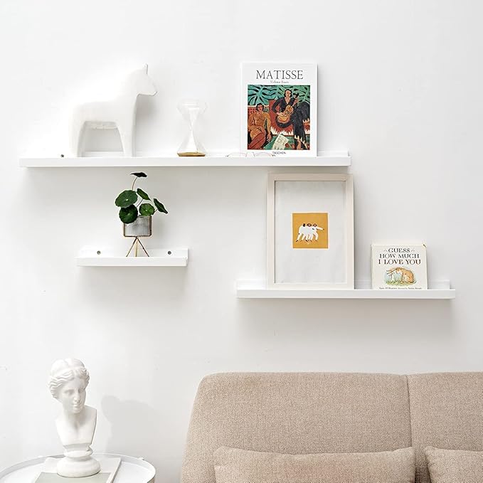 Floating Shelves Wall Mounted 20 Inch, Solid Oak Wood Shelf for Decor and Storage, Picture Ledge for Bedroom Bathroom Living Room Kitchen, 20 * 4 * 1.5, 1 Pack