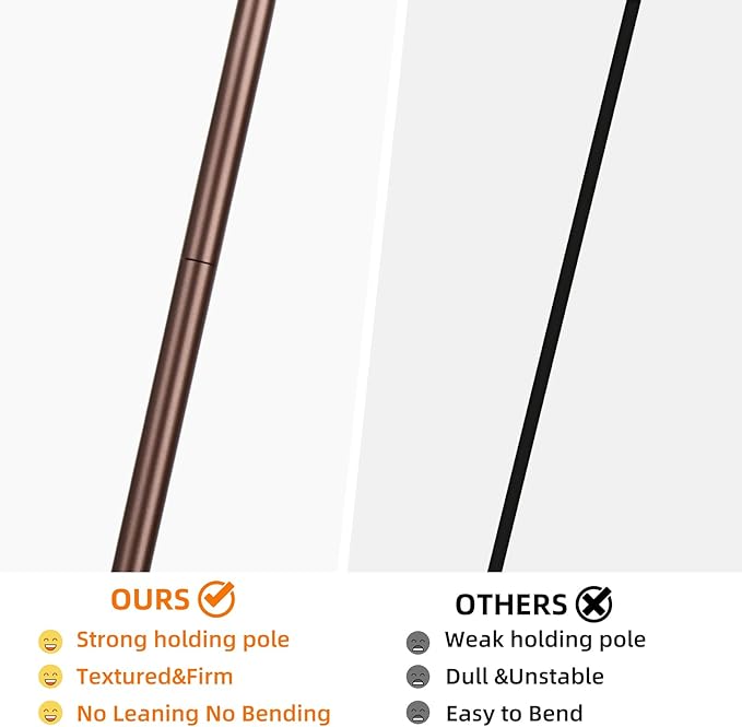 Industrial Floor Lamp with Hanging Glass Shade Oil Rubbed Brown Farmhouse Indoor Pole Light with Edison E26 Base Vintage Rustic Standing Tall Lamp for Living Room Bedroom Office(ST64 Bulb Included)