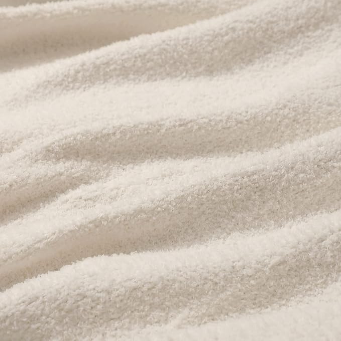bearberry Super Soft Fluffy Throw Blanket Lightweight Cozy Warm Throw Blankets for Couch Bed Sofa All Season(Cream, 50”x60”)