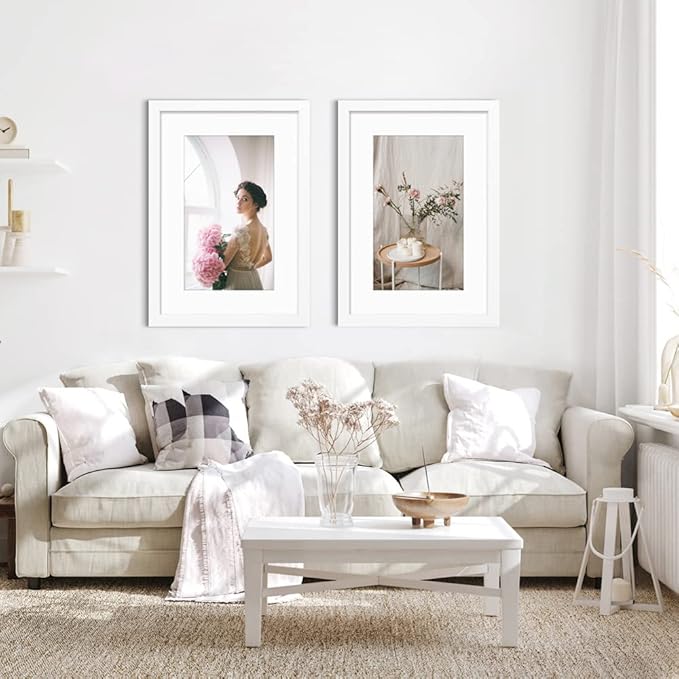 VNVNK 14x22 Frame White, Perfect for 14x22 Inch Picture without Mat or 12x18 Inch Picture with Mat, Home Wall Decor Picture Frame-1 PCS