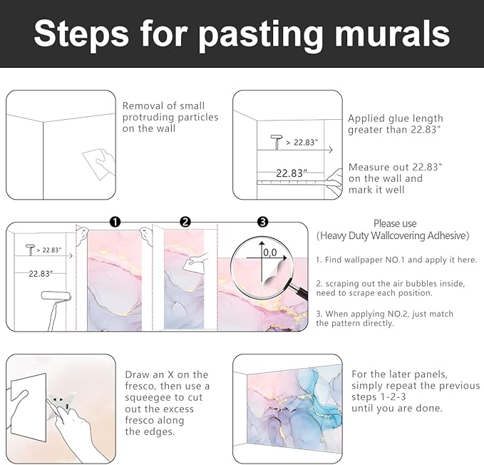 -Coloured Marbled Fabric Wallpaper Abstraction Golden Art Living Room Bedroom Bathroom Wall Mural- 160"x108"（ not Peel and Stick）