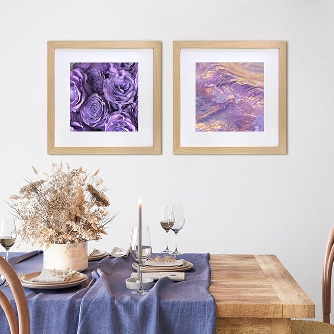 VNVNK 19x19 Frame Natural Wood Color, Perfect for 19x19 Inch Picture without Mat or 15x15 Inch Picture with Mat, Home Wall Decor Picture Frame-1 PCS