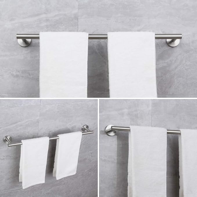 24-Inch Brushed Finish Bath Hand Towel Bar SUS 304 Stainless Steel Towel Rack Holder for Bathroom Wall Mount…