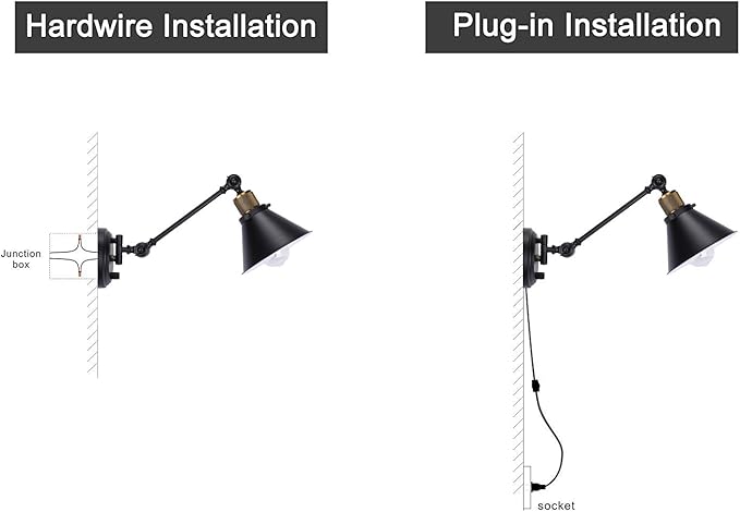 TRLIFE Dimmable Wall Sconce with Remote Control, Plug in Wall Sconces Dimming 10%-100% and Adjustable Color Temperature 2700K-6000K, Swing Arm Wall Lights with Plug in Cord, UL Listed(2 Pack, 2 Bulbs)