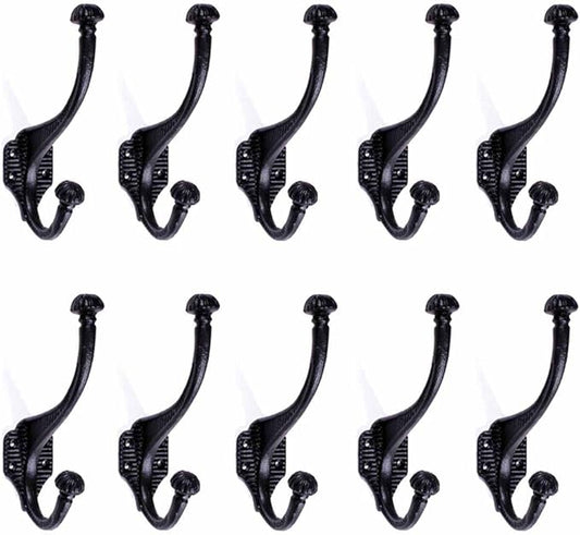 10 Hat Coat Hook Wrought Iron Black | Renovator's Supply