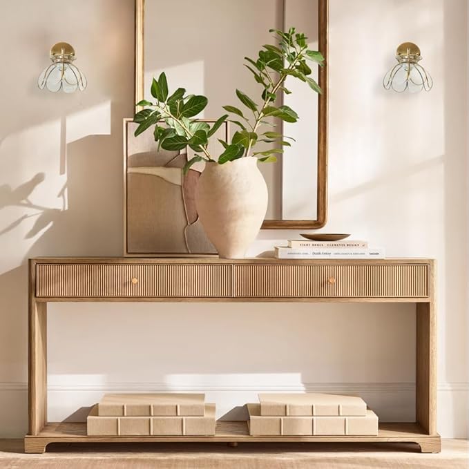 Brass Glass Wall Sconces Vintage Oriental Lotus Ceiling Light Fixture Flower Glass Shade for Kitchen Island Dining Room Bedroom Living Room, Emerald Mini Ceiling Wall Mount 2Way Light Fixture