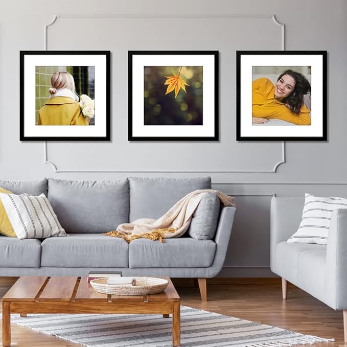 VNVNK 20x20 Frame Black, Perfect for 20x20 Inch Picture without Mat or 16x16 Inch Picture with Mat, Home Wall Decor Picture Frame-1 PCS