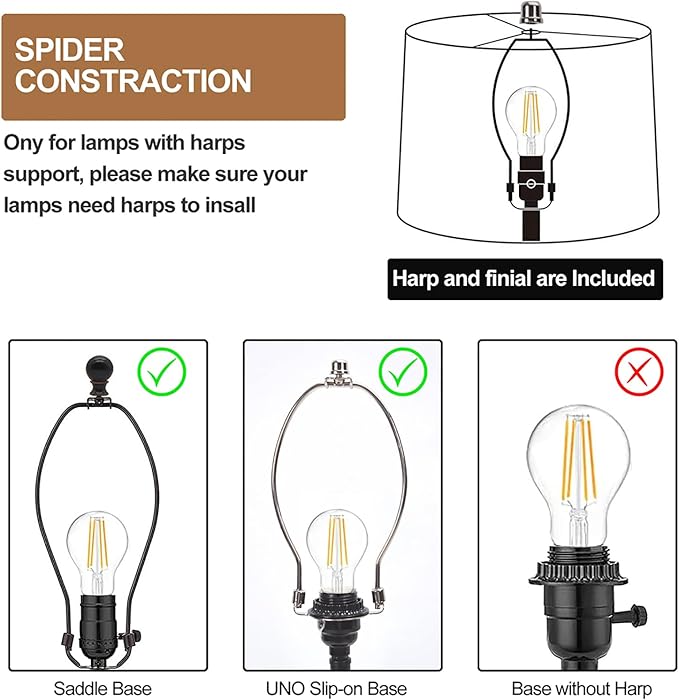 Grey Lamp Shades Set of 2, Drum Lampshades, Lampshade 10 Inches Height, Lampshades for Table Lamp, Floor Lamp, Pendant Light, Lamp Shade Harp Holder Included