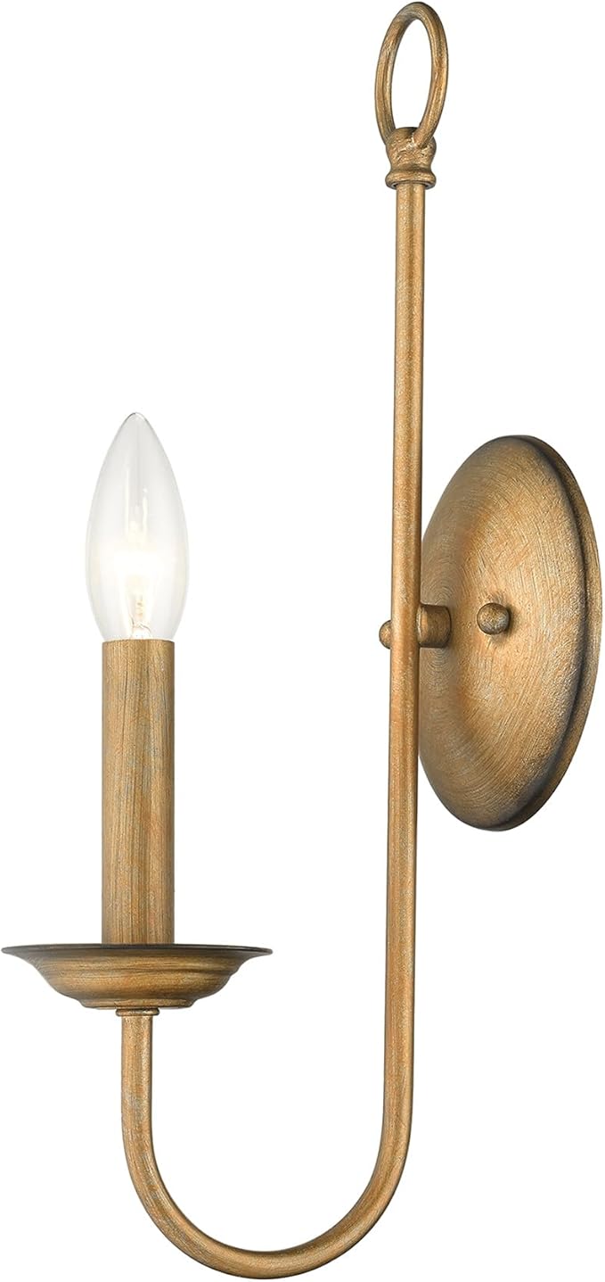 Livex Lighting 42681-07 Steel Wall Sconce for Home Decor; Stylish Wall Decor, 1 Light Fixture Bronze Finish