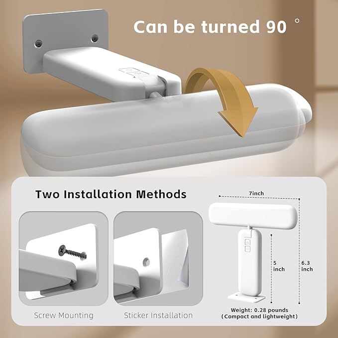 2 Pack Picture Lights for Wall, Rechargeable LED Picture Light Battery Operated with Remote, Dimmable Poster Light for Paintings, Portraits, Art Frames, Display Lighting for Wall Decor,White